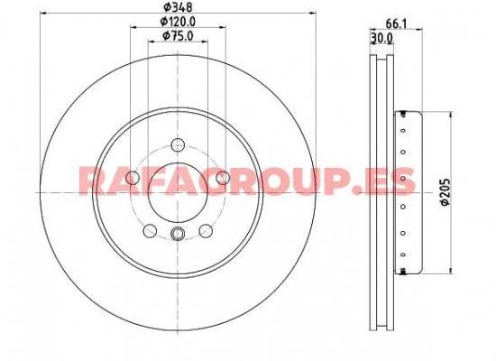 34116775277 - Disco de freno, BMW BRILLIANCE, RG15004C